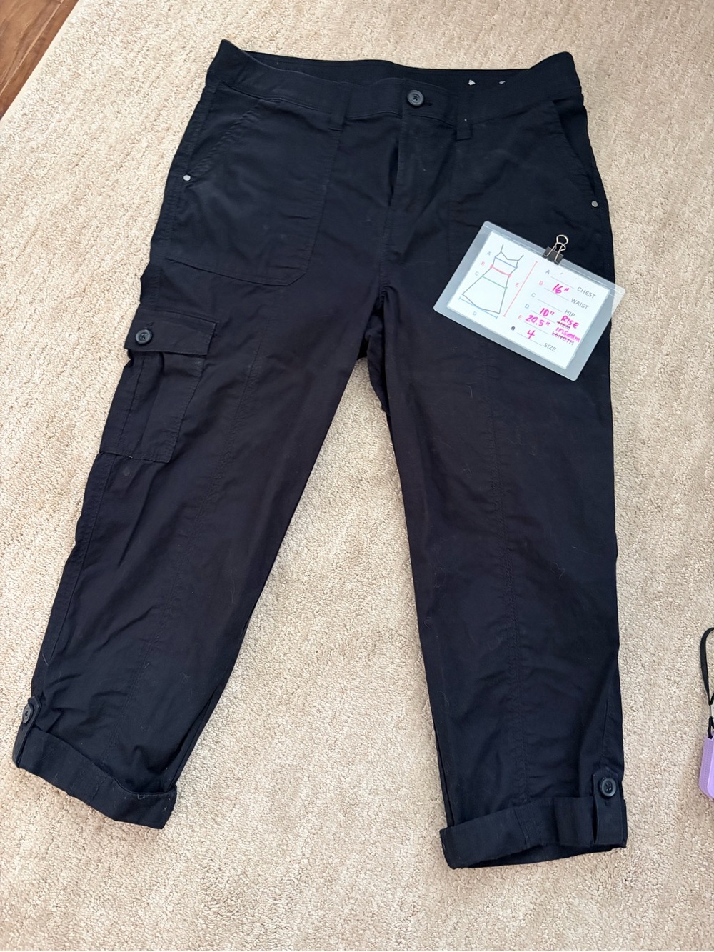 Chicos Black Cargo Capris Pants - Casual Utility Style